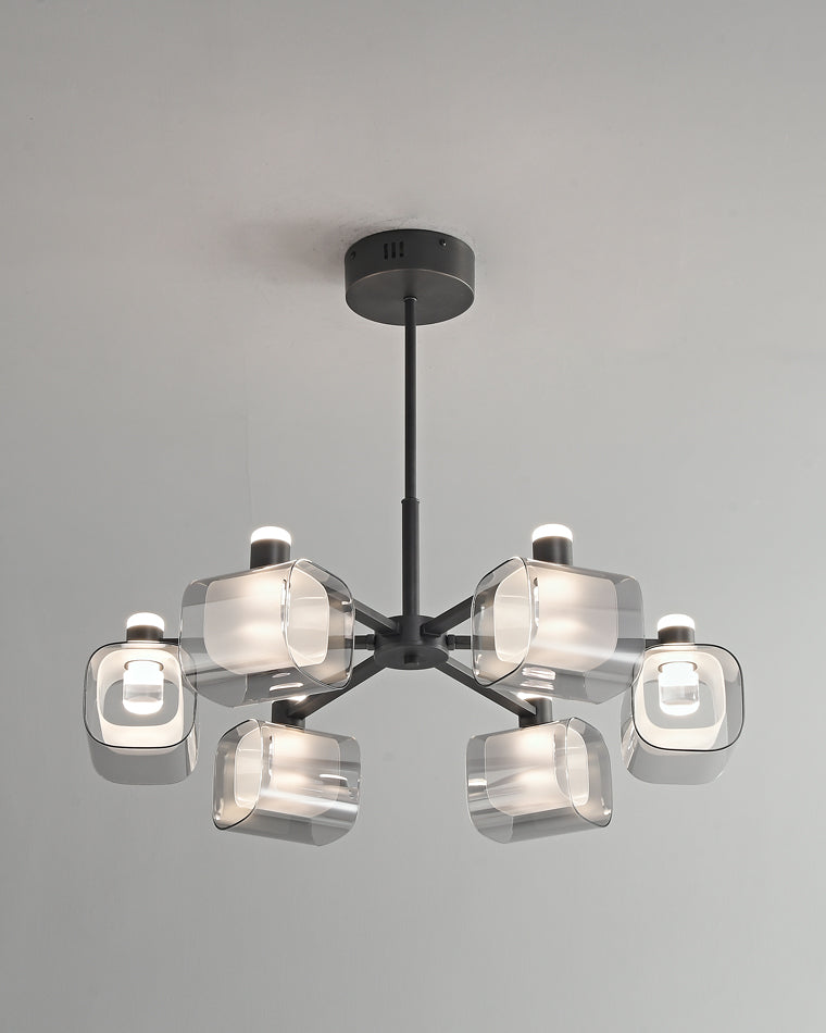Diff Hollow Rectangular Glass Chandelier-DF2223