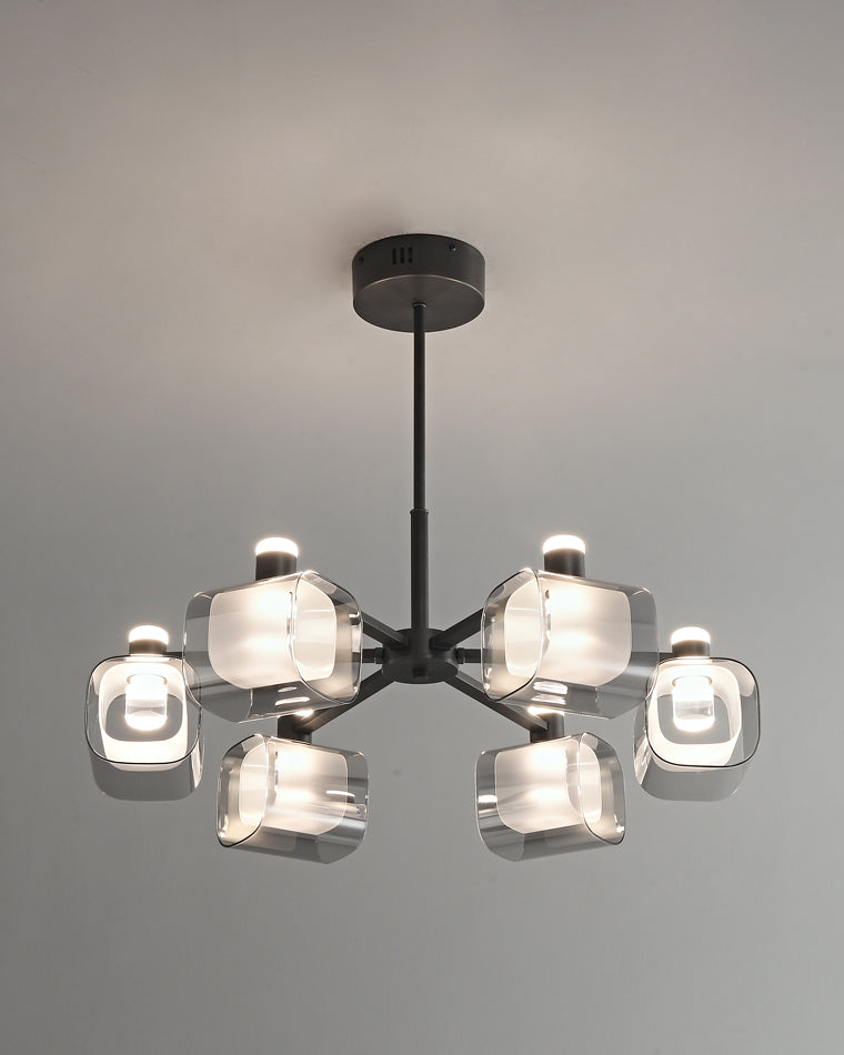 Diff Hollow Rectangular Glass Chandelier-DF2223