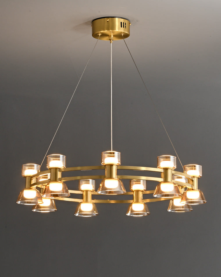 Diff Double Circular Brass Chandelier-DF2224