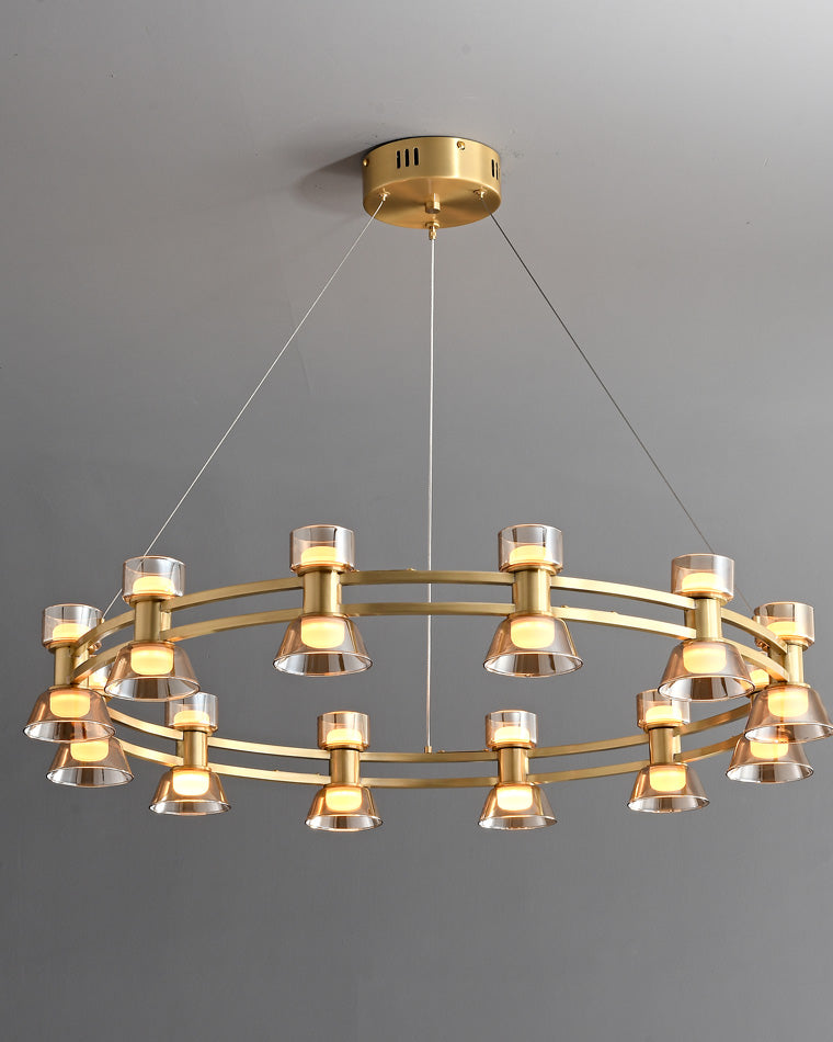 Diff Double Circular Brass Chandelier-DF2224
