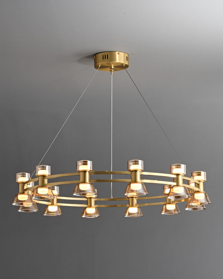 Diff Double Circular Brass Chandelier-DF2224