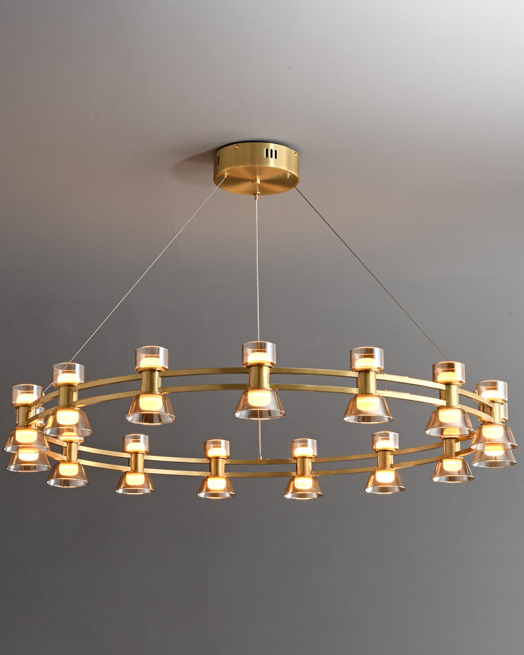 Diff Double Circular Brass Chandelier-DF2224