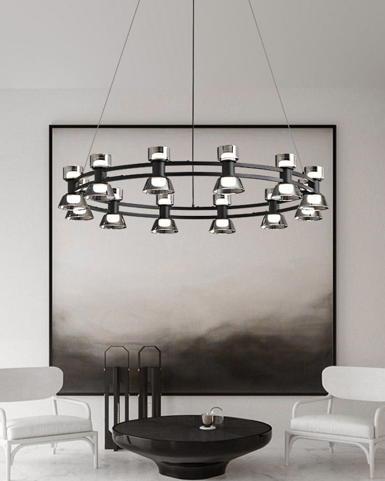 Diff Double Circular Brass Chandelier-DF2224