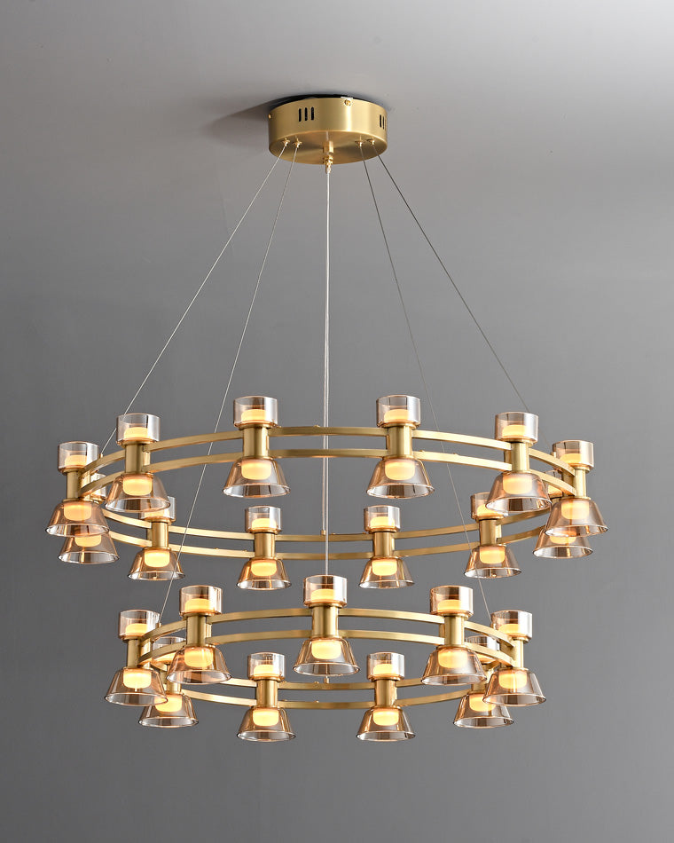 Diff Double Circular Brass Chandelier-DF2224