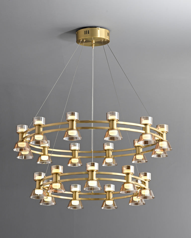 Diff Double Circular Brass Chandelier-DF2224