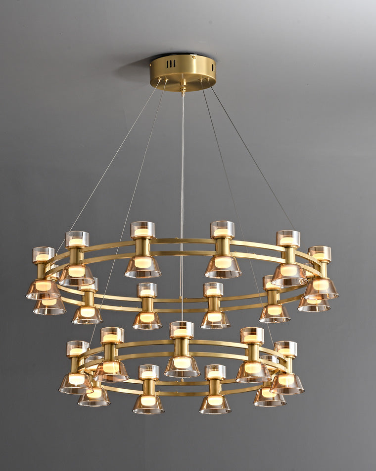 Diff Double Circular Brass Chandelier-DF2224