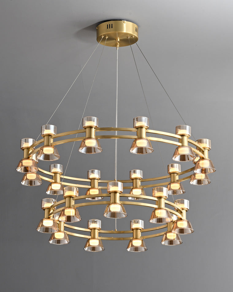 Diff Double Circular Brass Chandelier-DF2224
