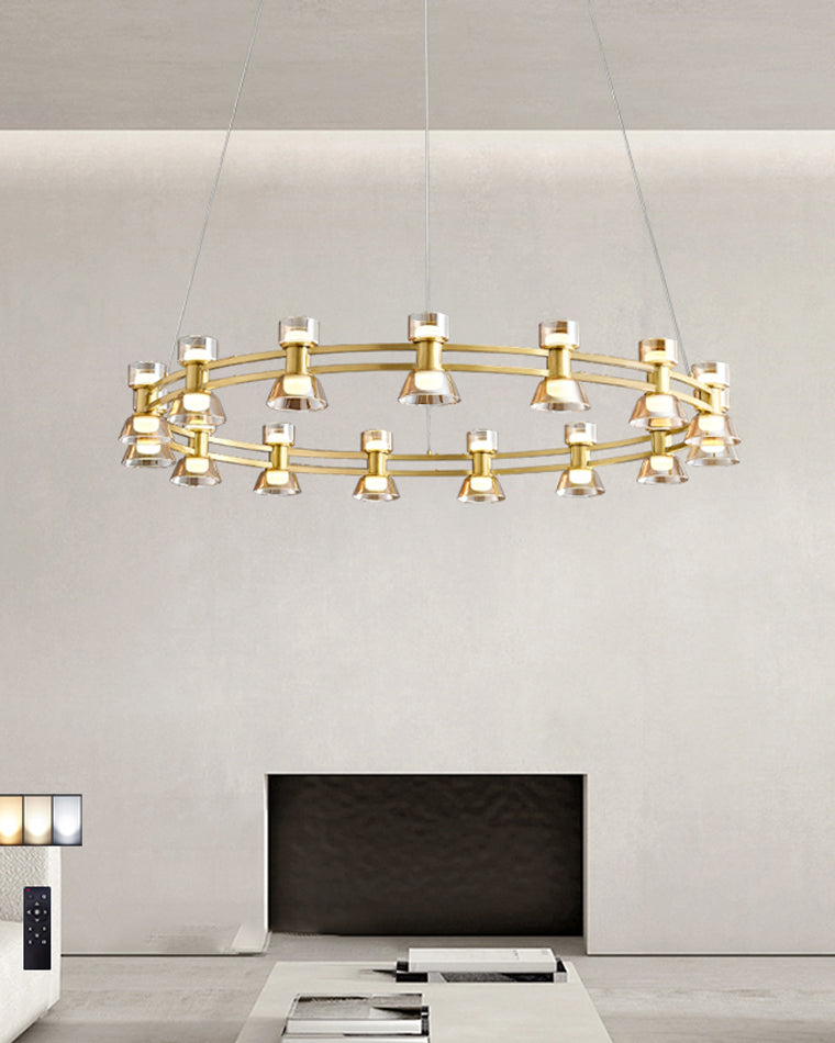 Diff Double Circular Brass Chandelier-DF2224