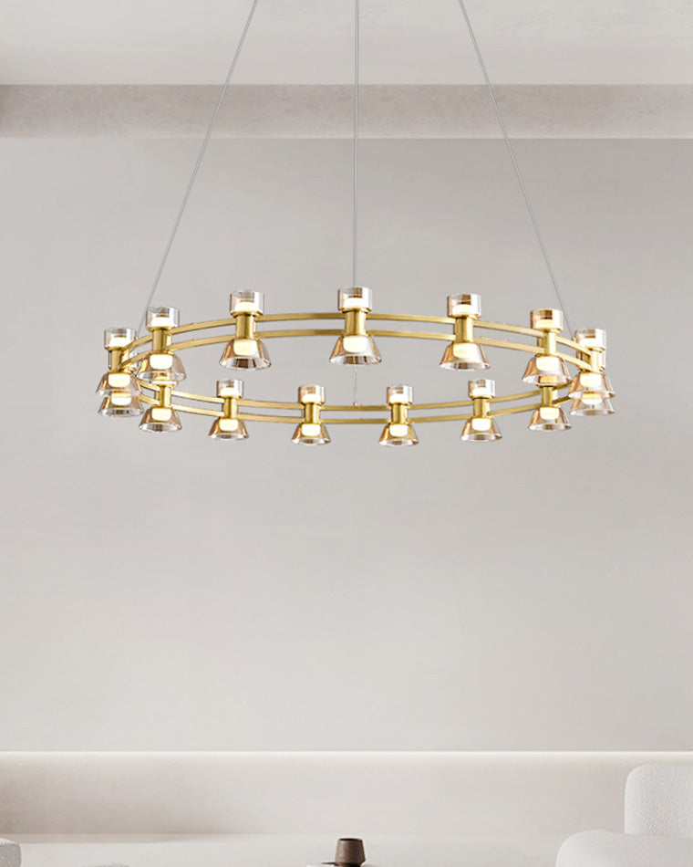 Diff Double Circular Brass Chandelier-DF2224