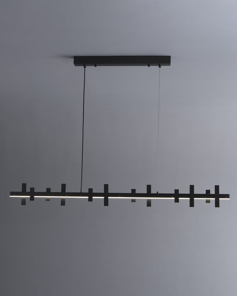Diff Black Brass Linear Chandelier-DF2231