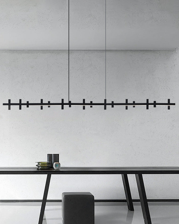 Diff Black Brass Linear Chandelier-DF2231