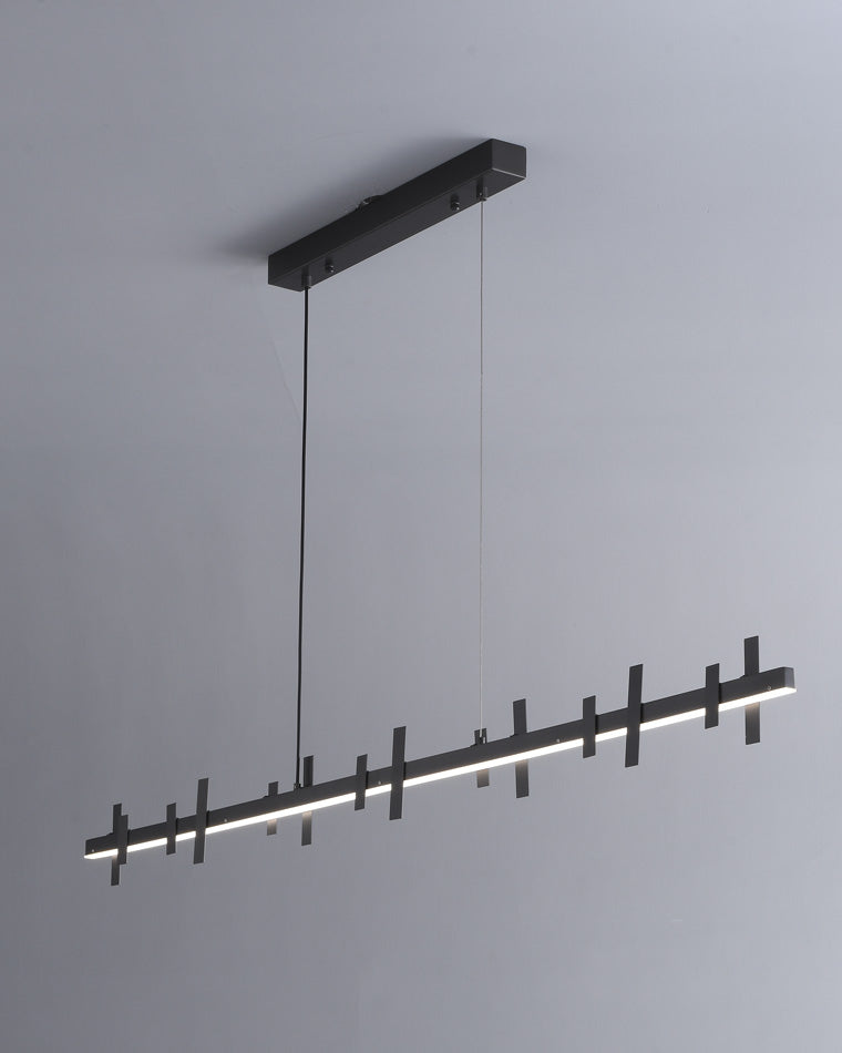 Diff Black Brass Linear Chandelier-DF2231