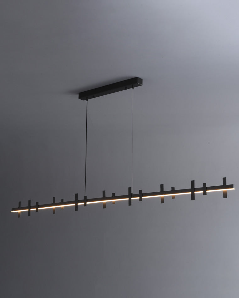Diff Black Brass Linear Chandelier-DF2231