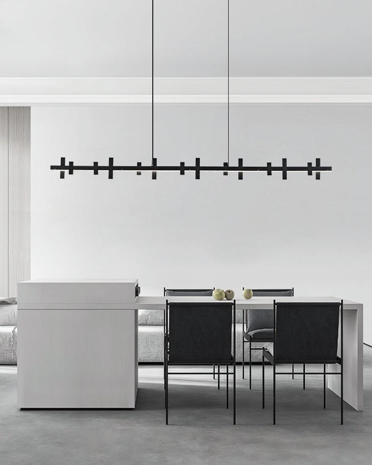 Diff Black Brass Linear Chandelier-DF2231