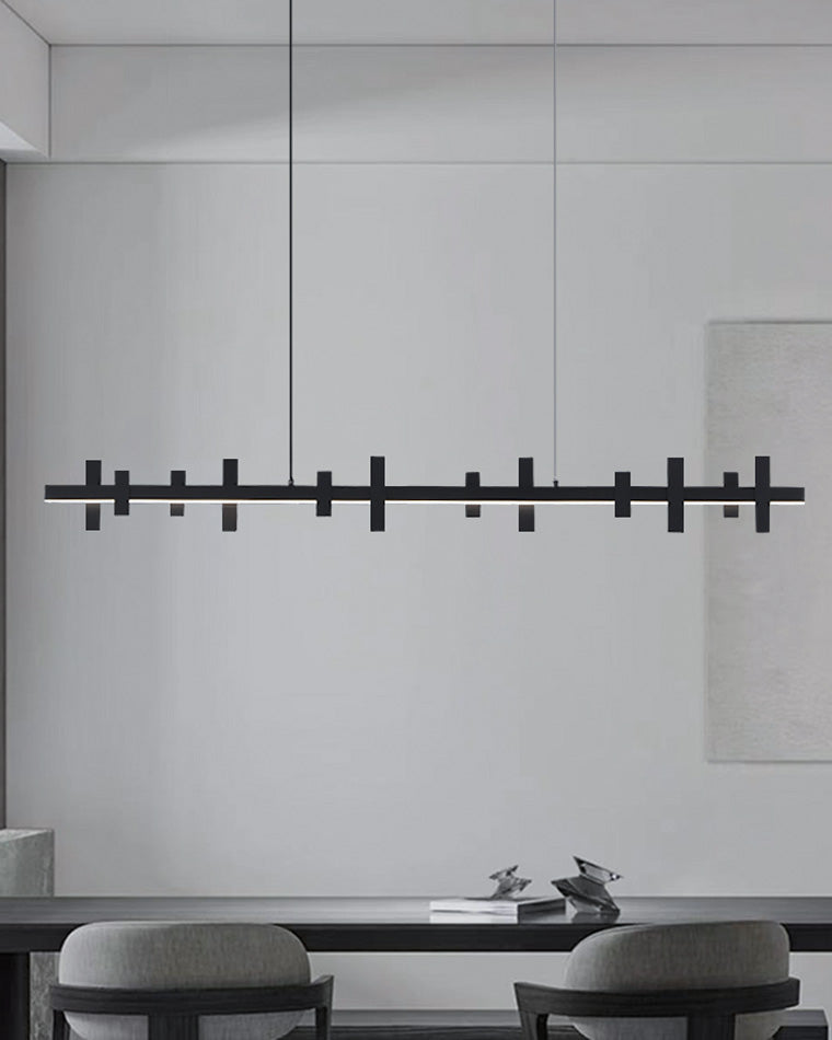 Diff Black Brass Linear Chandelier-DF2231