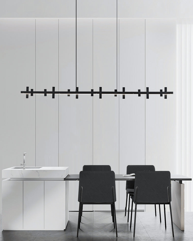 Diff Black Brass Linear Chandelier-DF2231