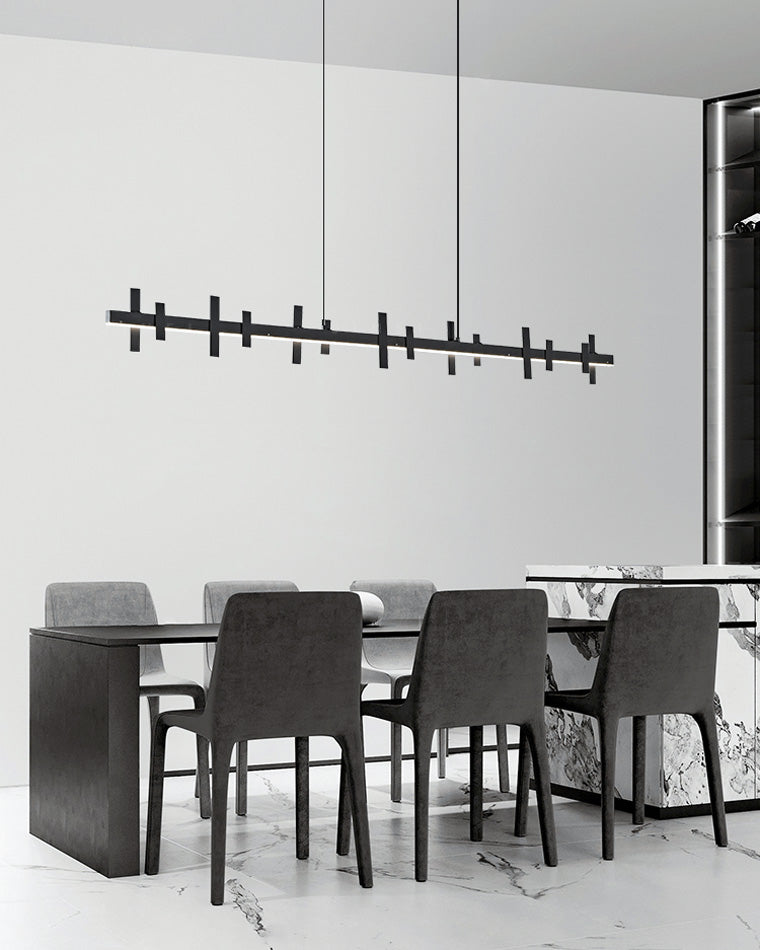 Diff Black Brass Linear Chandelier-DF2231