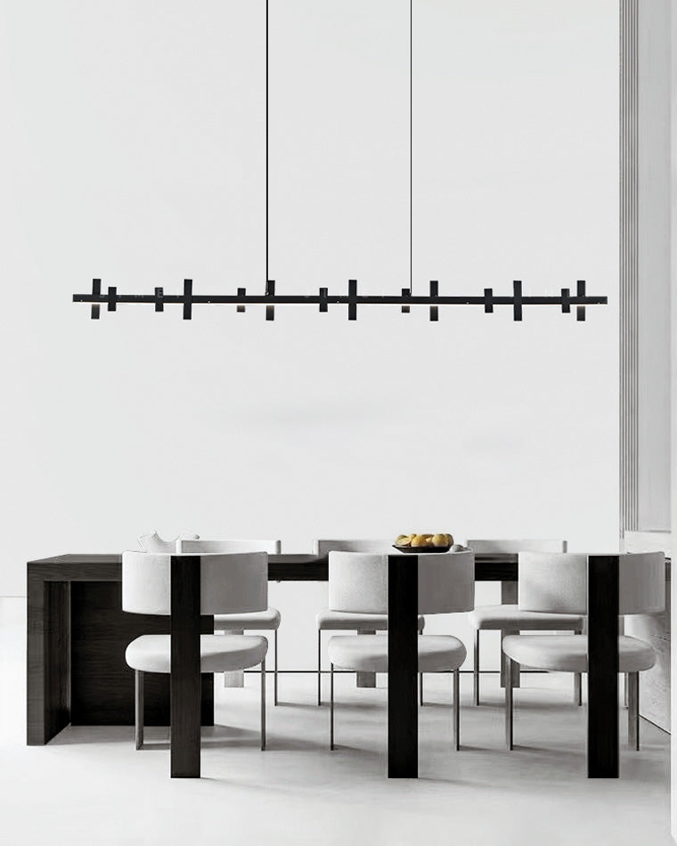 Diff Black Brass Linear Chandelier-DF2231