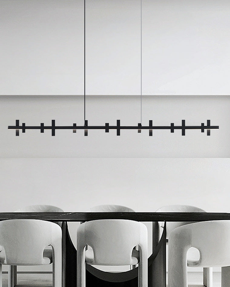 Diff Black Brass Linear Chandelier-DF2231