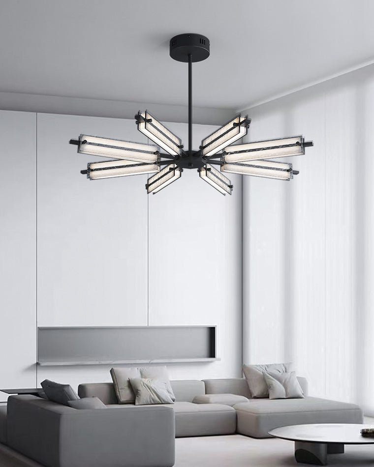 Diff Hammered Glass Black Chandelier-DF2236下架