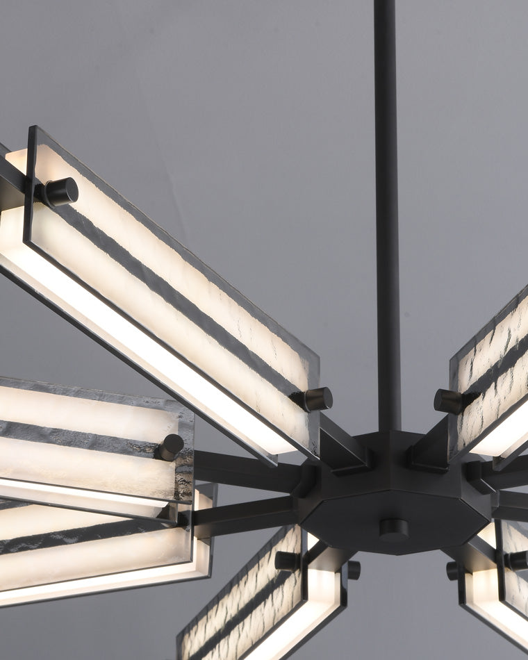 Diff Hammered Glass Black Chandelier-DF2236下架