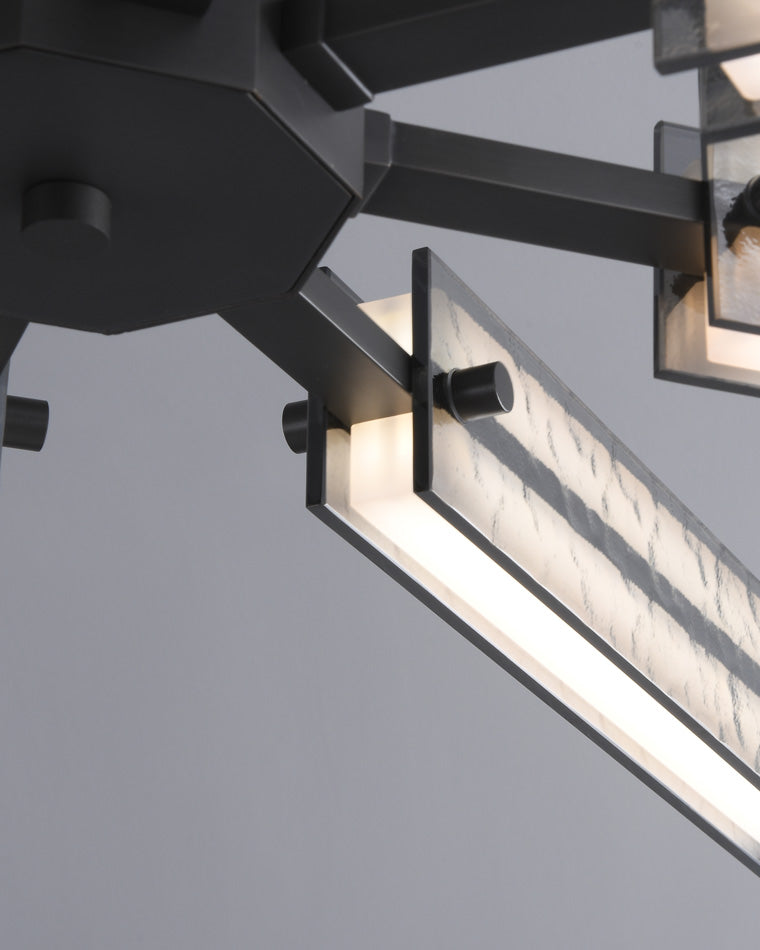 Diff Hammered Glass Black Chandelier-DF2236下架