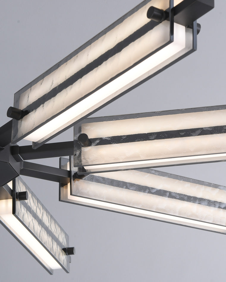 Diff Hammered Glass Black Chandelier-DF2236下架