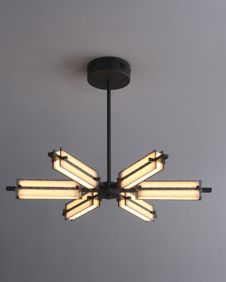 Diff Hammered Glass Black Chandelier-DF2236下架