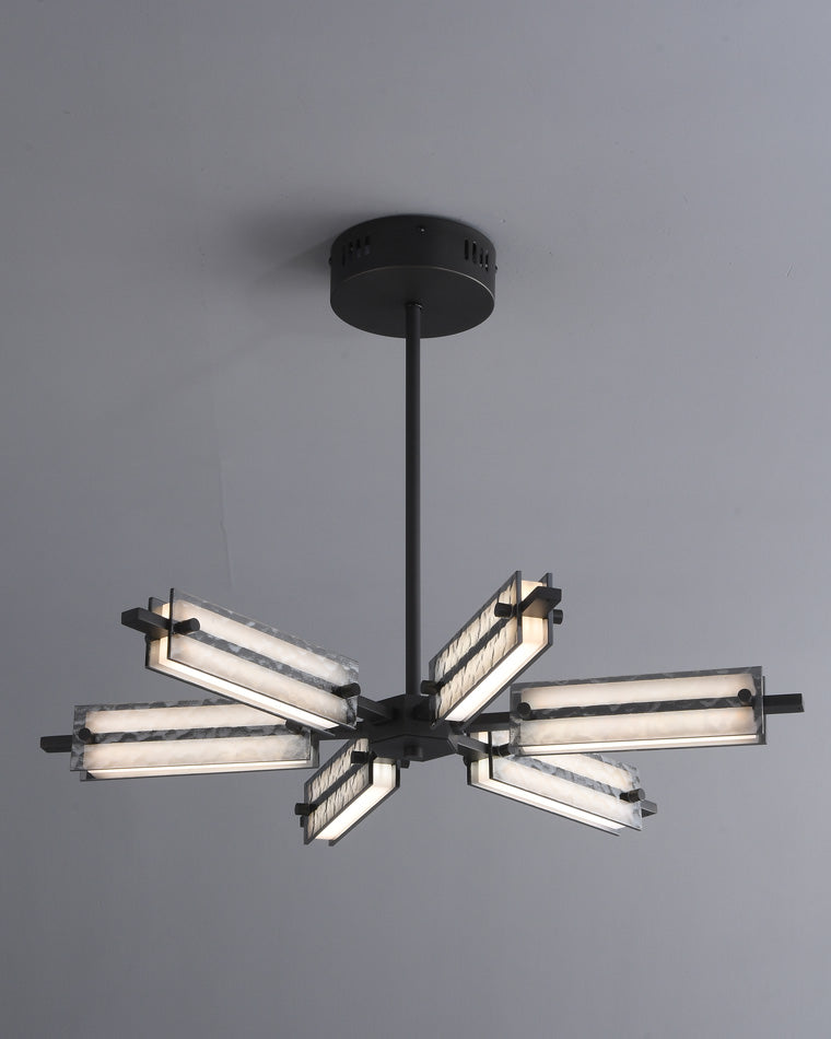 Diff Hammered Glass Black Chandelier-DF2236下架