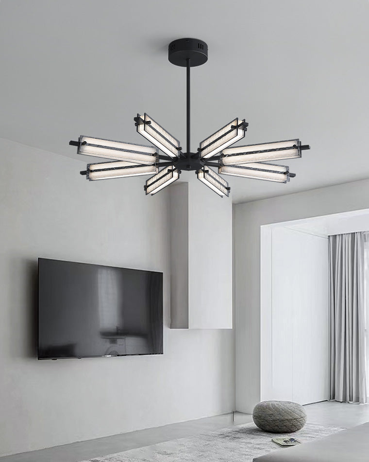 Diff Hammered Glass Black Chandelier-DF2236下架