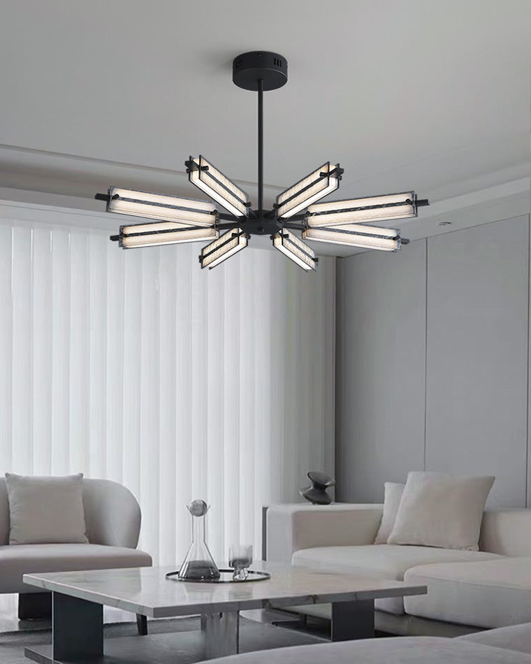 Diff Hammered Glass Black Chandelier-DF2236下架