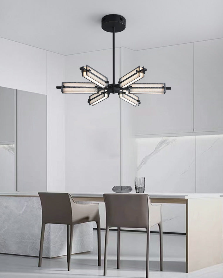 Diff Hammered Glass Black Chandelier-DF2236下架
