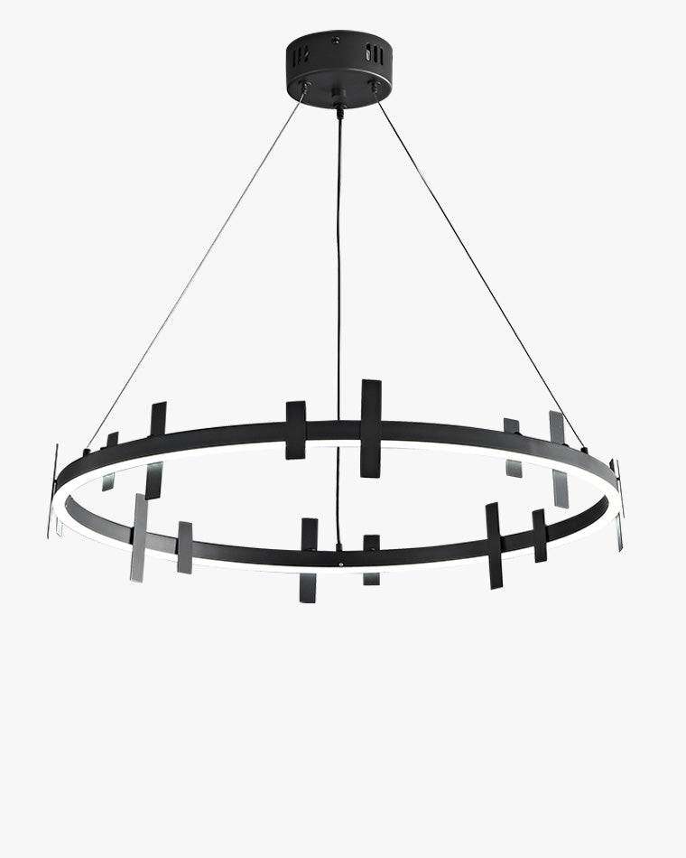 Diff Black Brass Circular Chandelier-DF2237