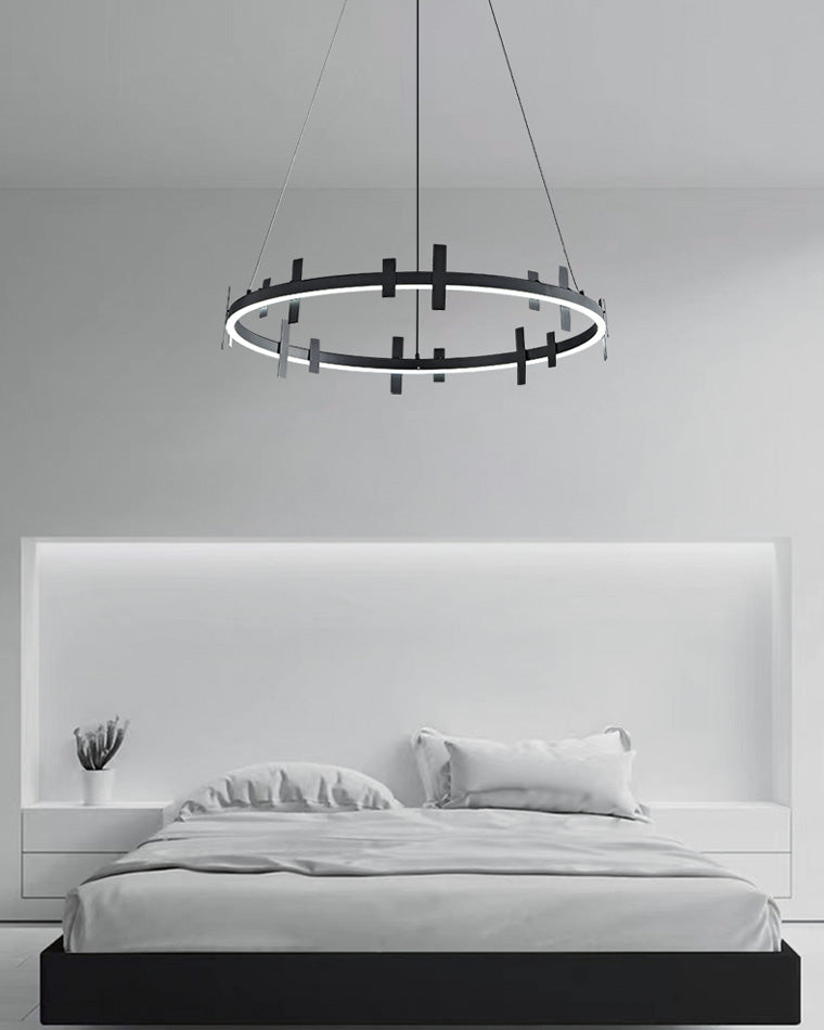Diff Black Brass Circular Chandelier-DF2237