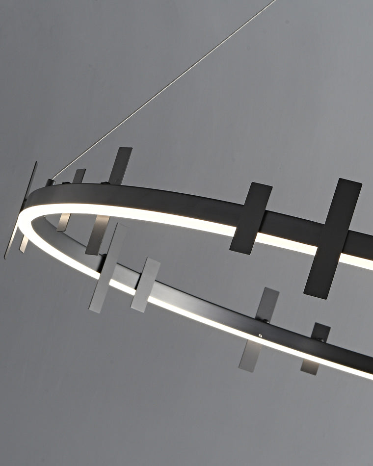 Diff Black Brass Circular Chandelier-DF2237