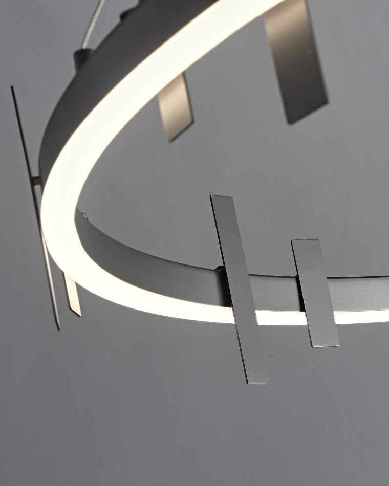Diff Black Brass Circular Chandelier-DF2237