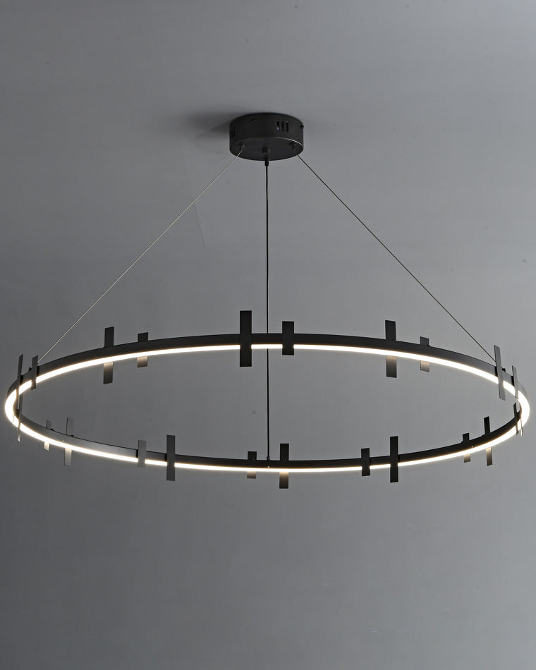 Diff Black Brass Circular Chandelier-DF2237
