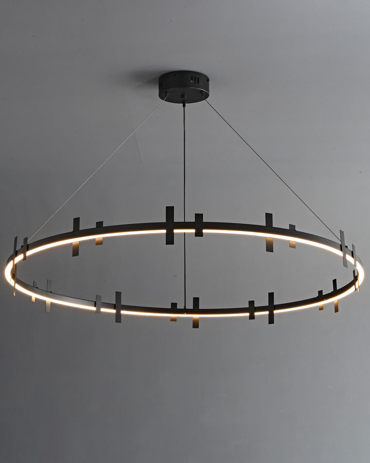 Diff Black Brass Circular Chandelier-DF2237