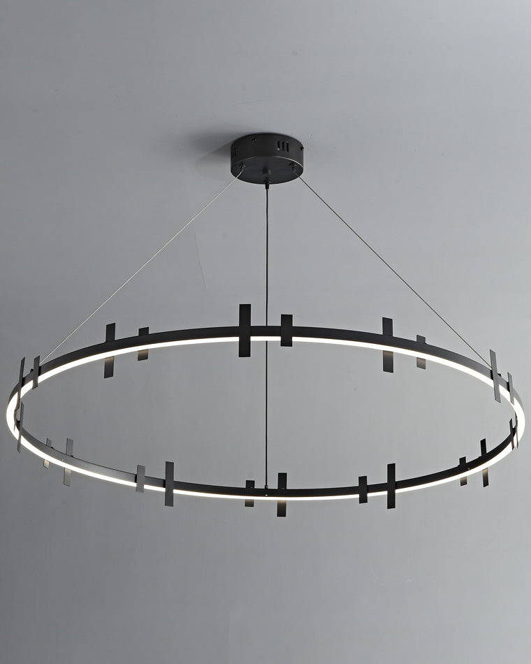 Diff Black Brass Circular Chandelier-DF2237