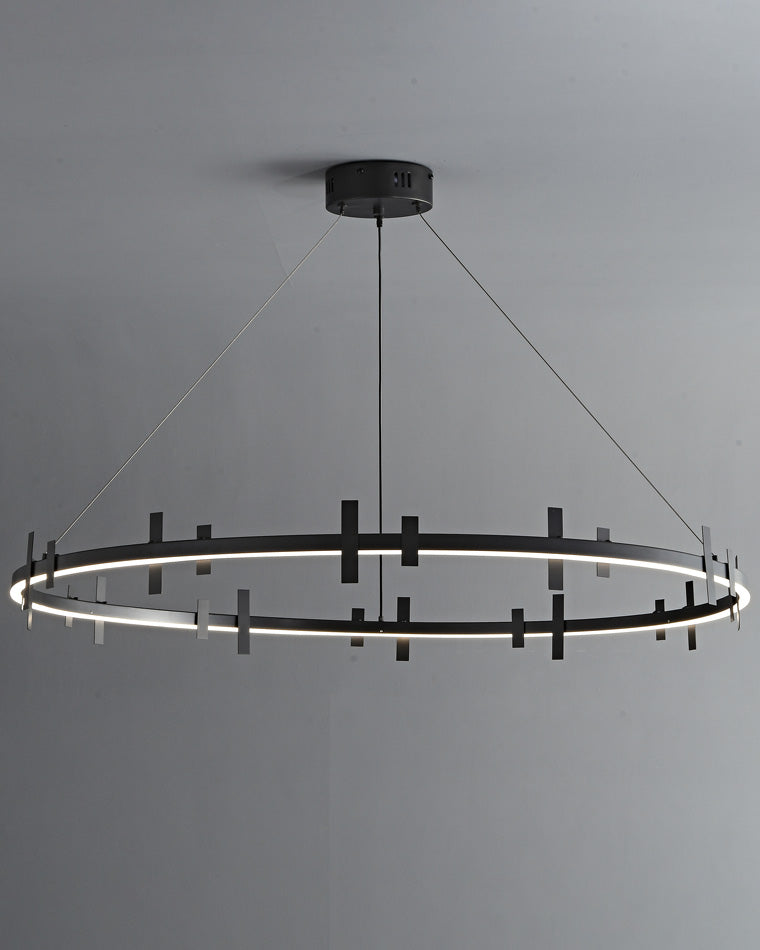 Diff Black Brass Circular Chandelier-DF2237