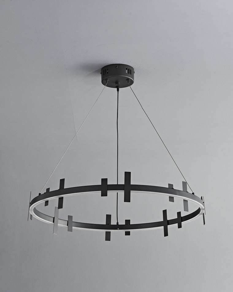 Diff Black Brass Circular Chandelier-DF2237