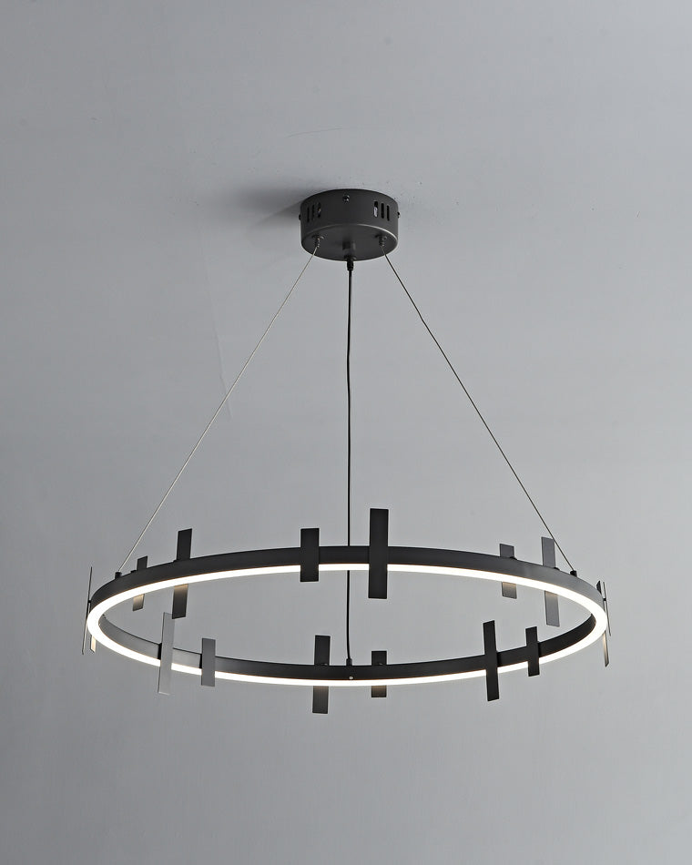 Diff Black Brass Circular Chandelier-DF2237