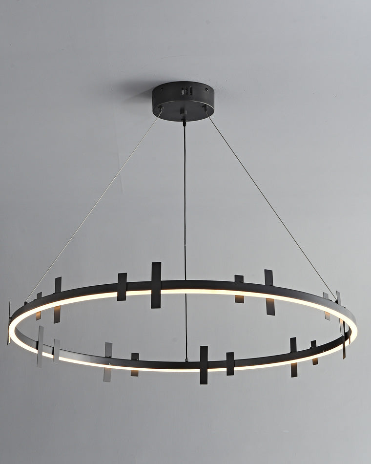 Diff Black Brass Circular Chandelier-DF2237