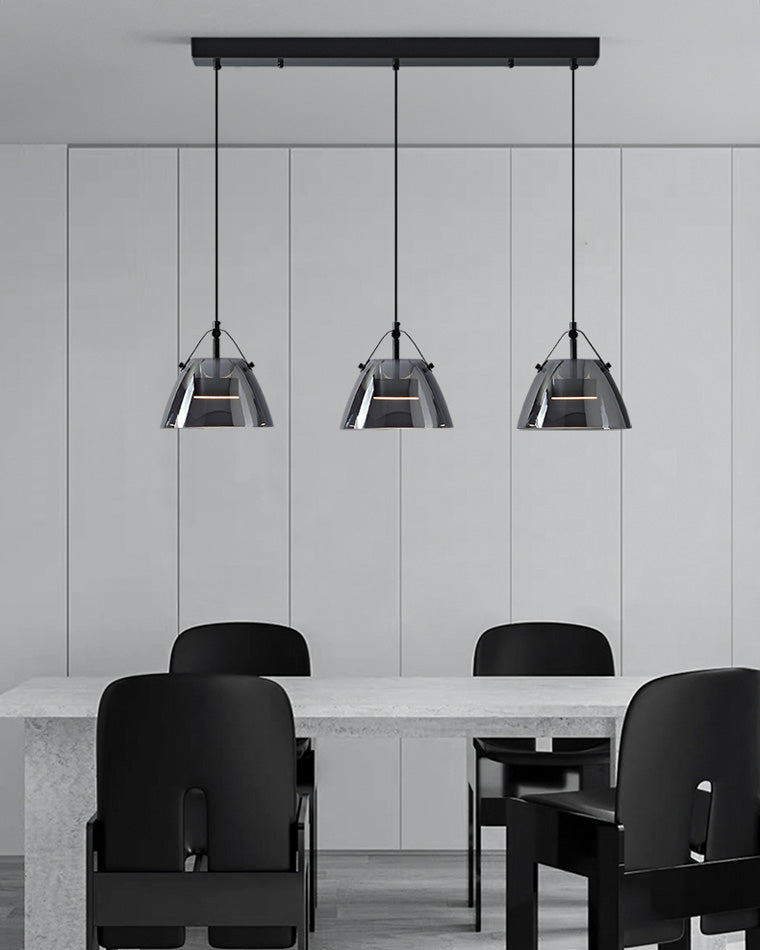Diff 3 Light Smoked Glass Pendant Light-DF2238