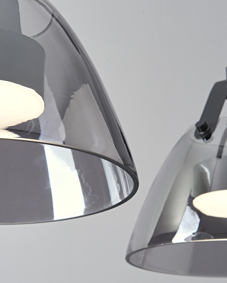 Diff 3 Light Smoked Glass Pendant Light-DF2238