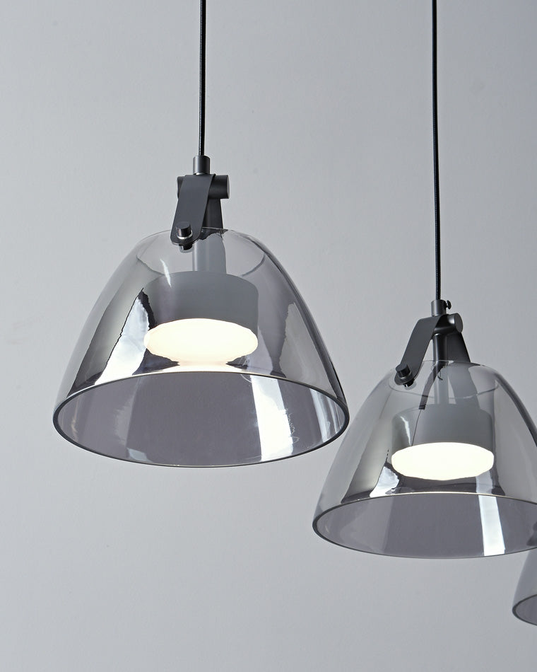 Diff 3 Light Smoked Glass Pendant Light-DF2238