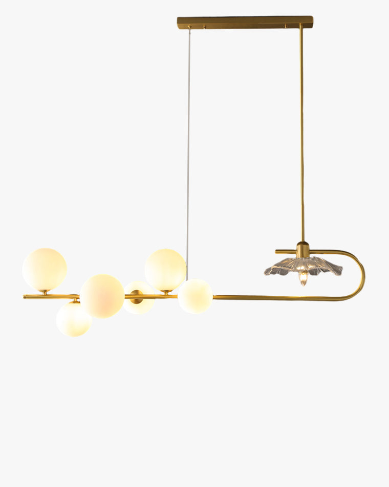 Diff Linear Glass Bubble Brass Chandelier-DF2252