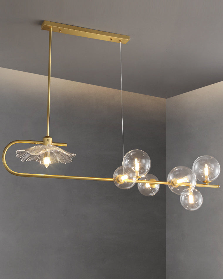 Diff Linear Glass Bubble Brass Chandelier-DF2252