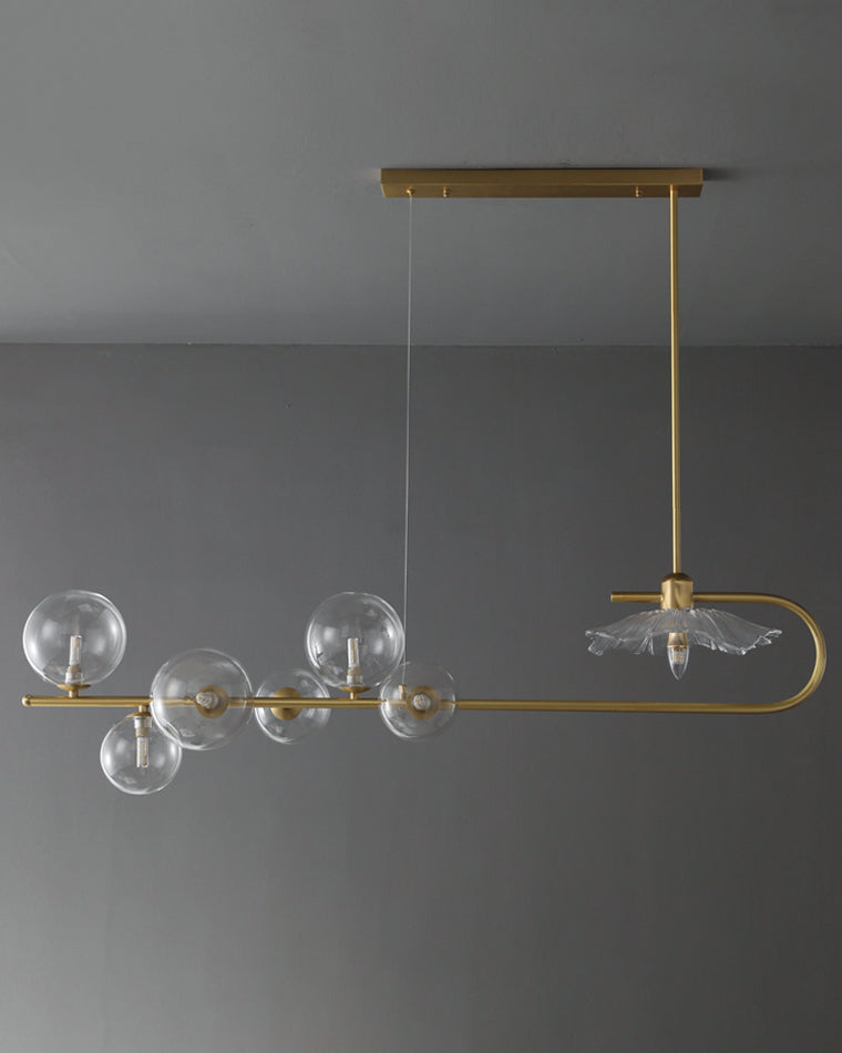 Diff Linear Glass Bubble Brass Chandelier-DF2252