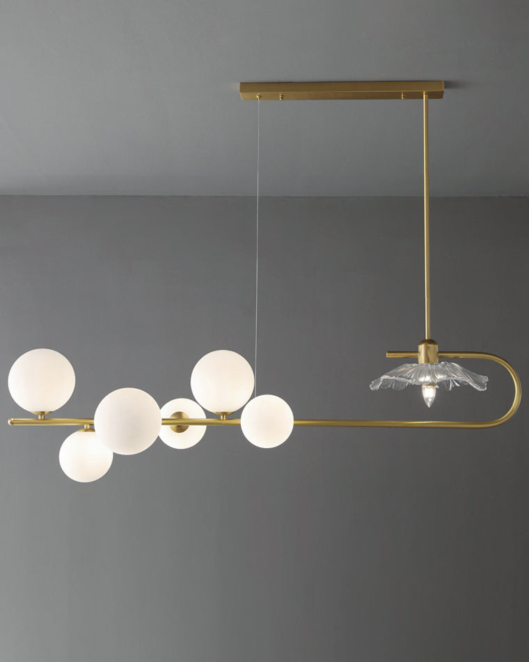 Diff Linear Glass Bubble Brass Chandelier-DF2252